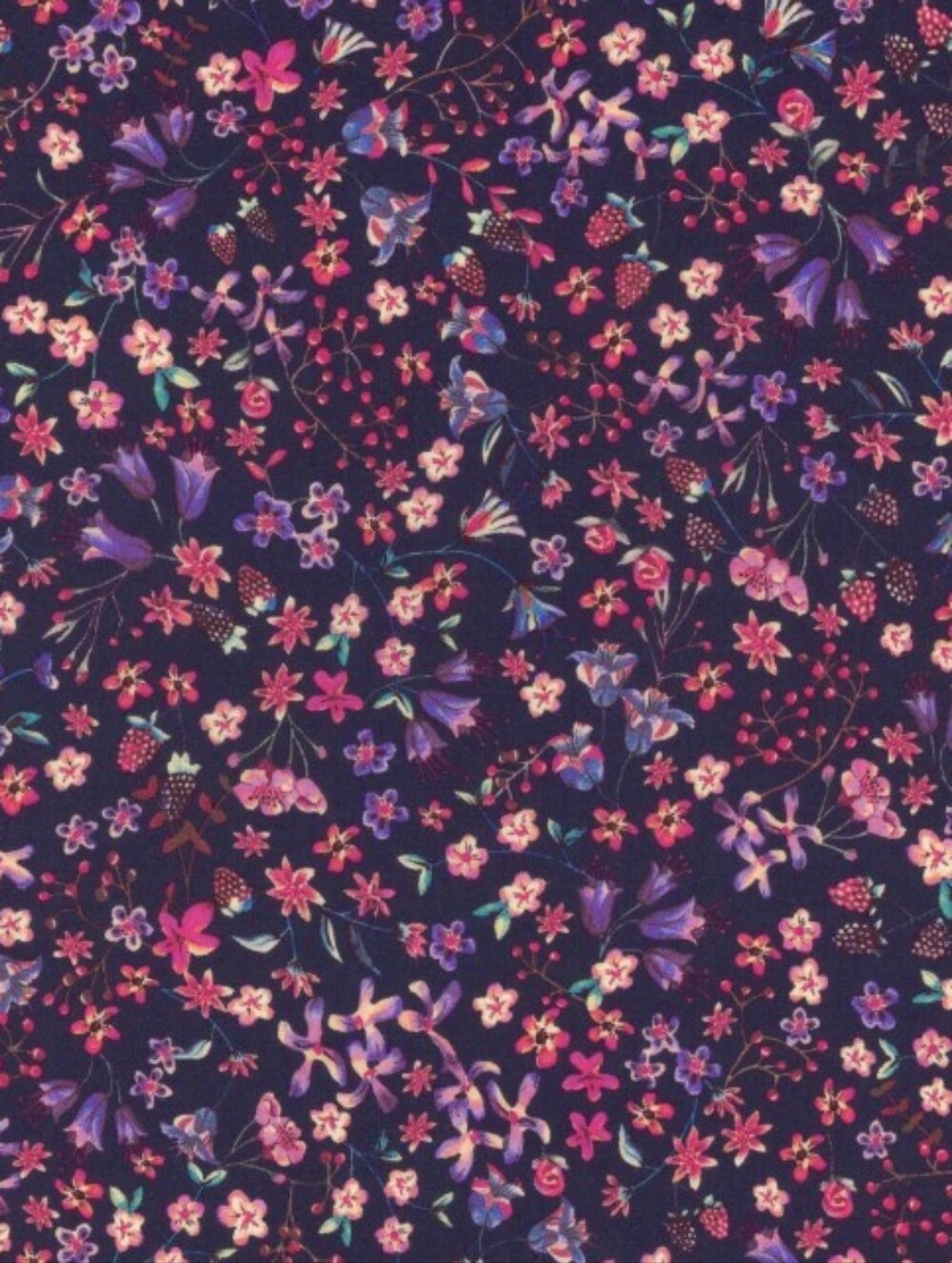 Liberty of London Art Fabric Skinny Scarf Donna Leigh Micro Floral Purple